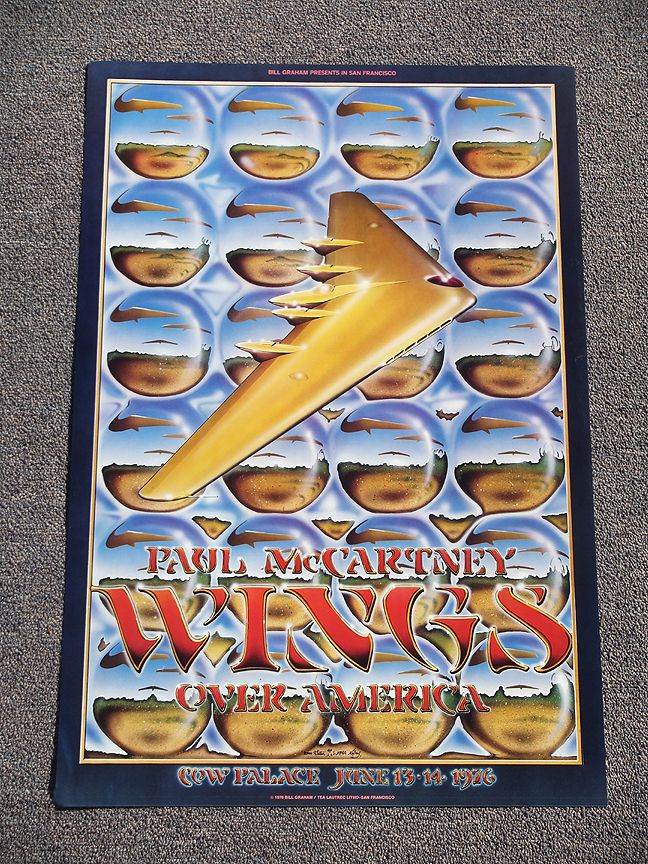   Paul McCartney Wings Rock Poster America Cow Palace Bill Graham