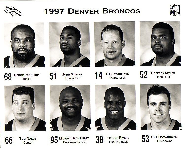 1997 Denver Broncos Team Issue Photo w Bill Romanowski