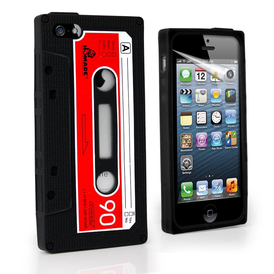 London Magic Store   Black RETRO CASSETTE TAPE SILICONE CASE for Apple 