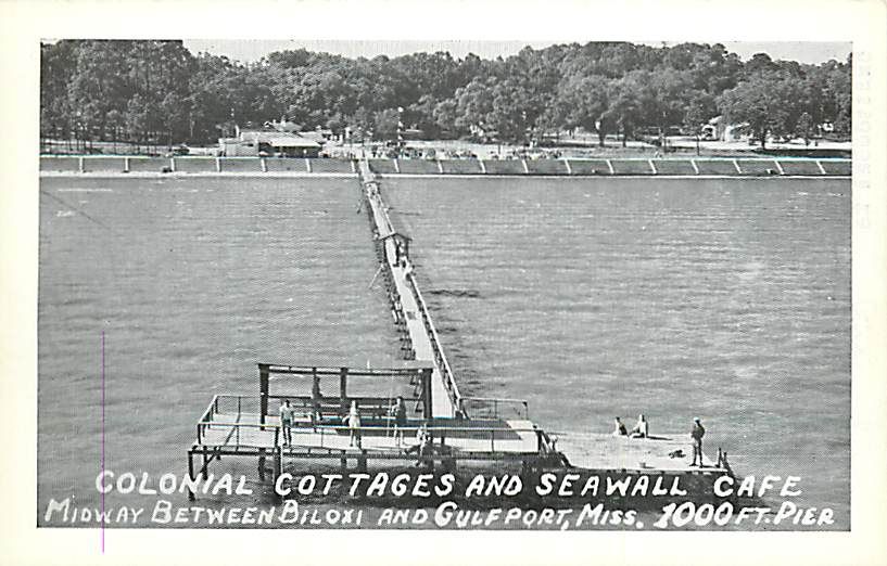 MS Gulfport Biloxi Colonial Cottages Seawall Cafe K13719