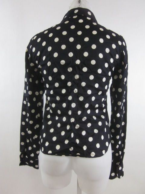 Agnes B Black White Polka Dot Buttoned Blouse Shirt XS