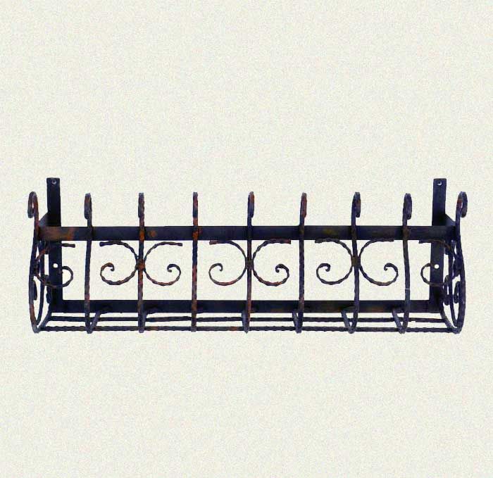 extra large window box wall plant holder wrought iron in a black 