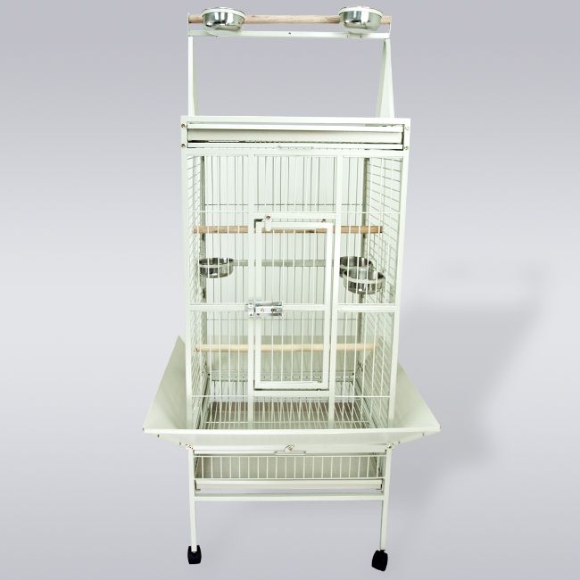 Large White Parrot Bird Cockatiel Parakeet Finch Cage Playtop Gym 