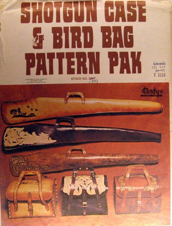 1970s Vintage Leathercraft Patterns Gun Case Bird Bag