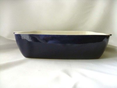 Cerutil Large Sq Dish P653 Cobalt Blue White Interior