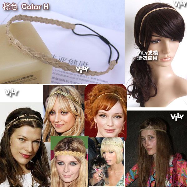 Wholesale 10 PC Braided Elastic Soft Hair Headband Wrap