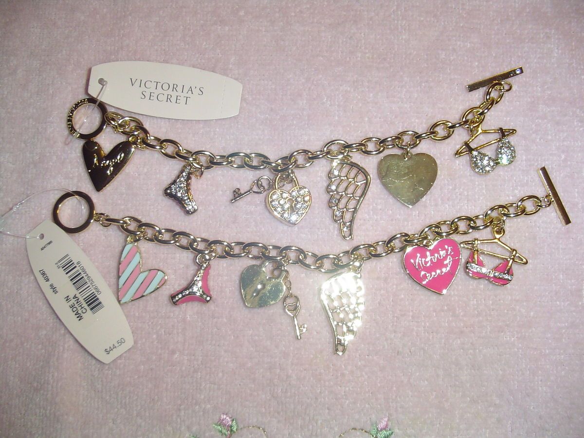 Victorias Secret Charm Bracelet New with Tags Gold Tone