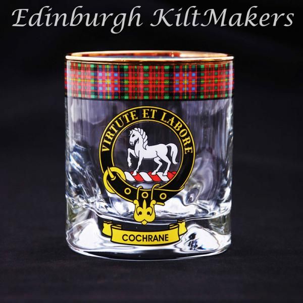 Thomson Clan Crested Whisky Glass Tartan Whisky Glasses