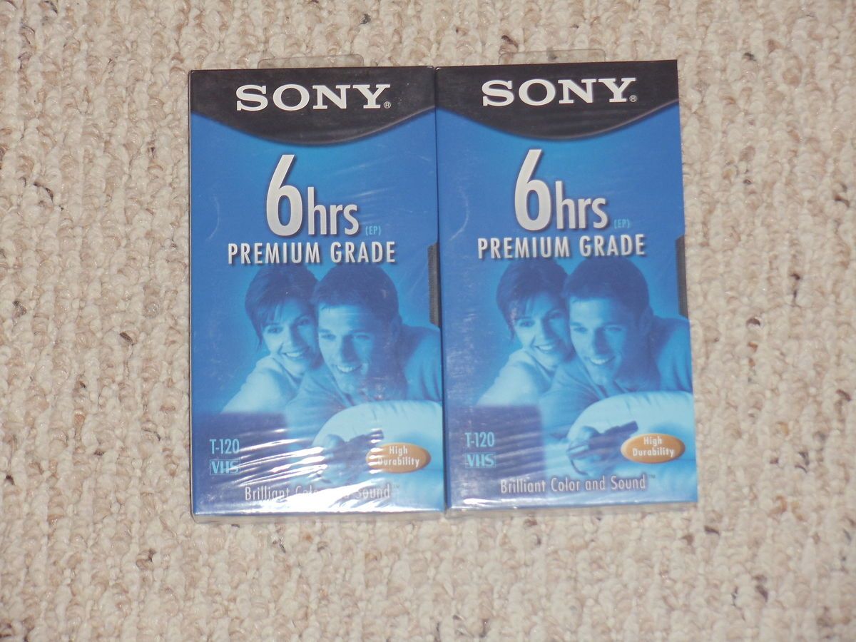  2 Sony VHS Tapes Blank New