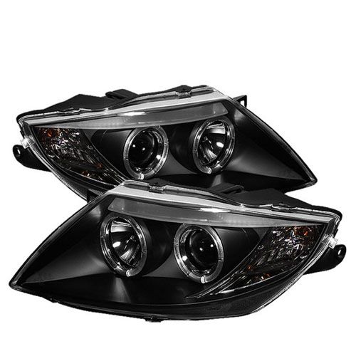 03 08 BMW Z4 COUPE DUAL HALO PROJECTOR BLACK HEAD LIGHT LAMP W/ HYPER 