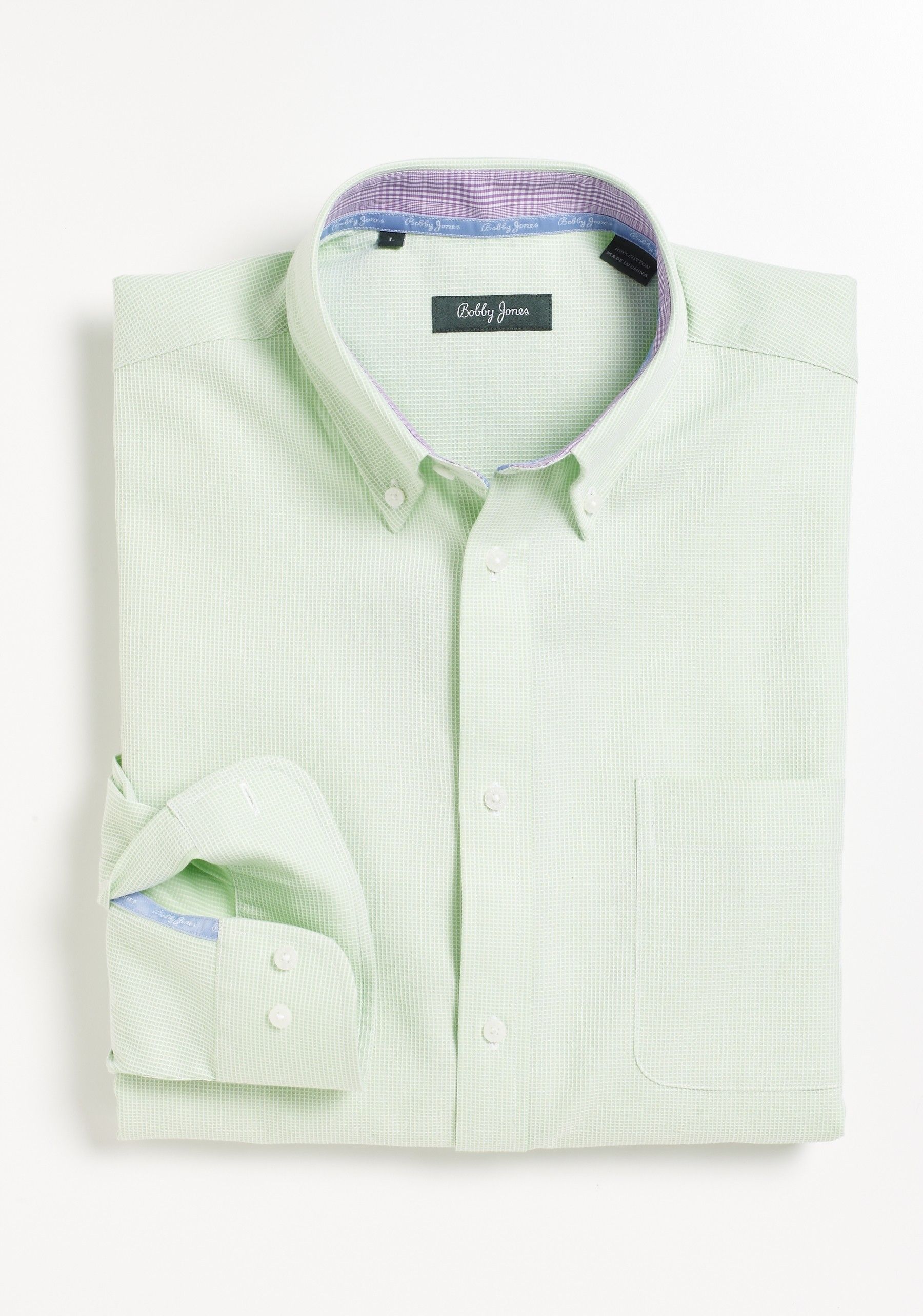 Bobby Jones Mens Button Down Mini Check Sport Shirt