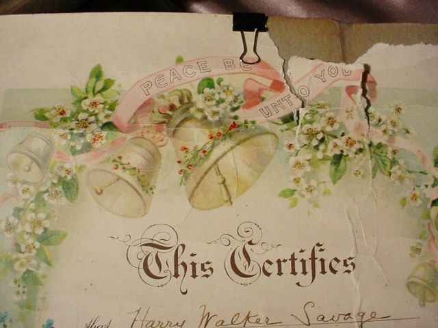   ANTIQUE 1917 Marriage License BLOOMSBURG PA Genealogy SAVAGE / ROSS