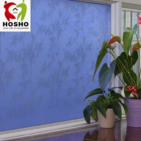   Privacy Glass Window Film Stained Blue Bamboo 35 GW 019