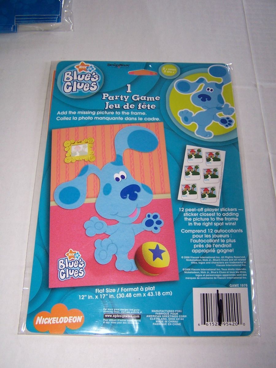 Lot of 2 Blues Clues Party Supplies Favors Blues Clues Party Game 