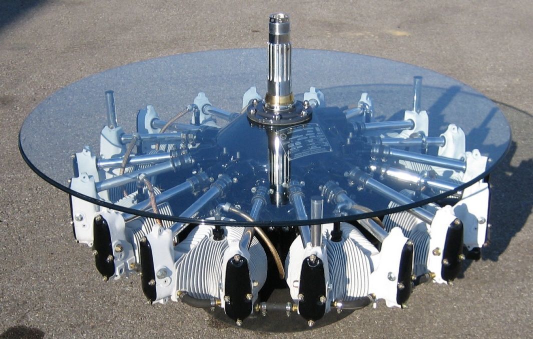 Aircraft Radial Engine Coffee Table Lycoming Boeing & Rolls Royce 