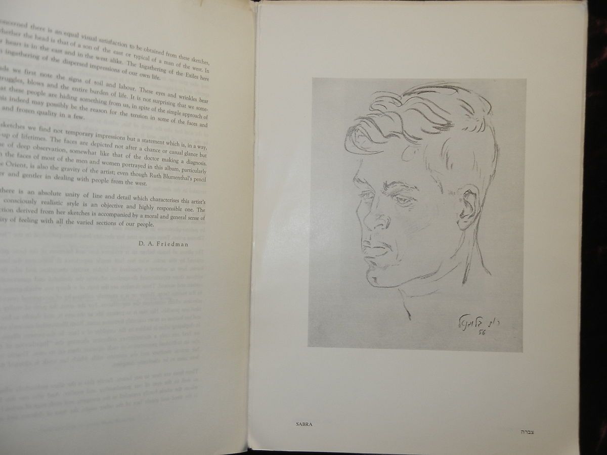 Ruth Blumenthal Faces of Israel 12 Drawings Friedman Large Scarce 1962 