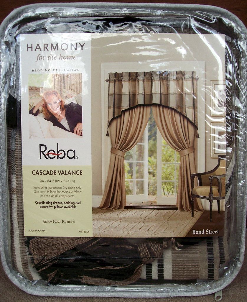 Reba Bond Street Cascade Window Valance Tassels New $60