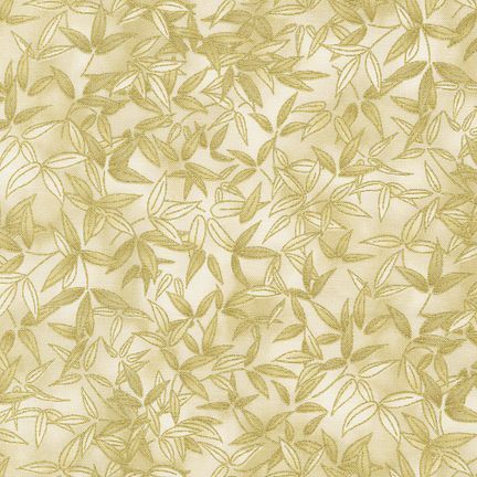 Robert Kaufman Fusions Kyoto Cream Leaves Metallic