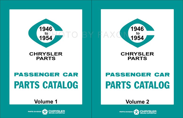 Plymouth Parts Book 1946 1947 1948 1949 1950 1951 1952 1953 1954 