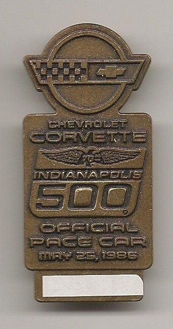   Indianapolis 500 Bronze Pit Badge Bobby Rahal Corvette INDY500