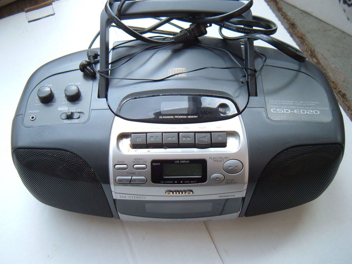 Aiwa CSD ED20U CD Cassette Radio Player Boombox as Is