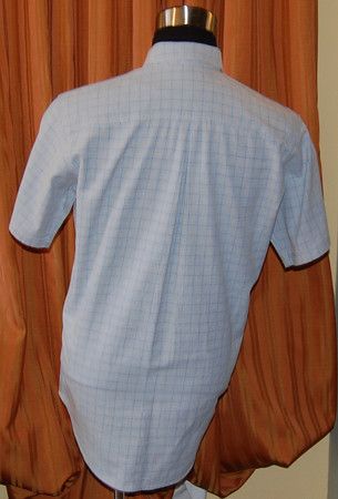 Bobby Jones Short Sleeve Blue Checkered Cotton Plaid Golf Shirt Mens 