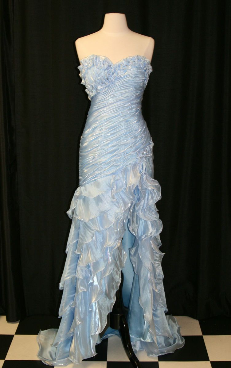 2012 Alyce Designs 6698 Lt Blue Pageant Formal Gown Prom Dress Size 4 