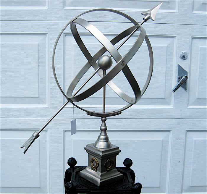 bowstring equatorial sundial aluminum with pewter finish the sundial 