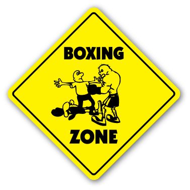 Boxing Zone Sign Boxer Fighter Fight Gloves Ring Punching Bag Heavy 