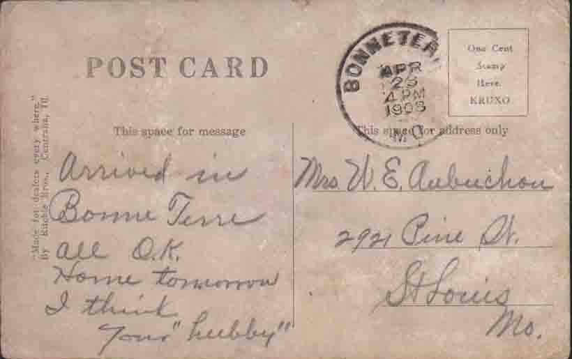 PR253 RPPC Bonne Terre MO 1908 Dr Wood Damaged Ritchie