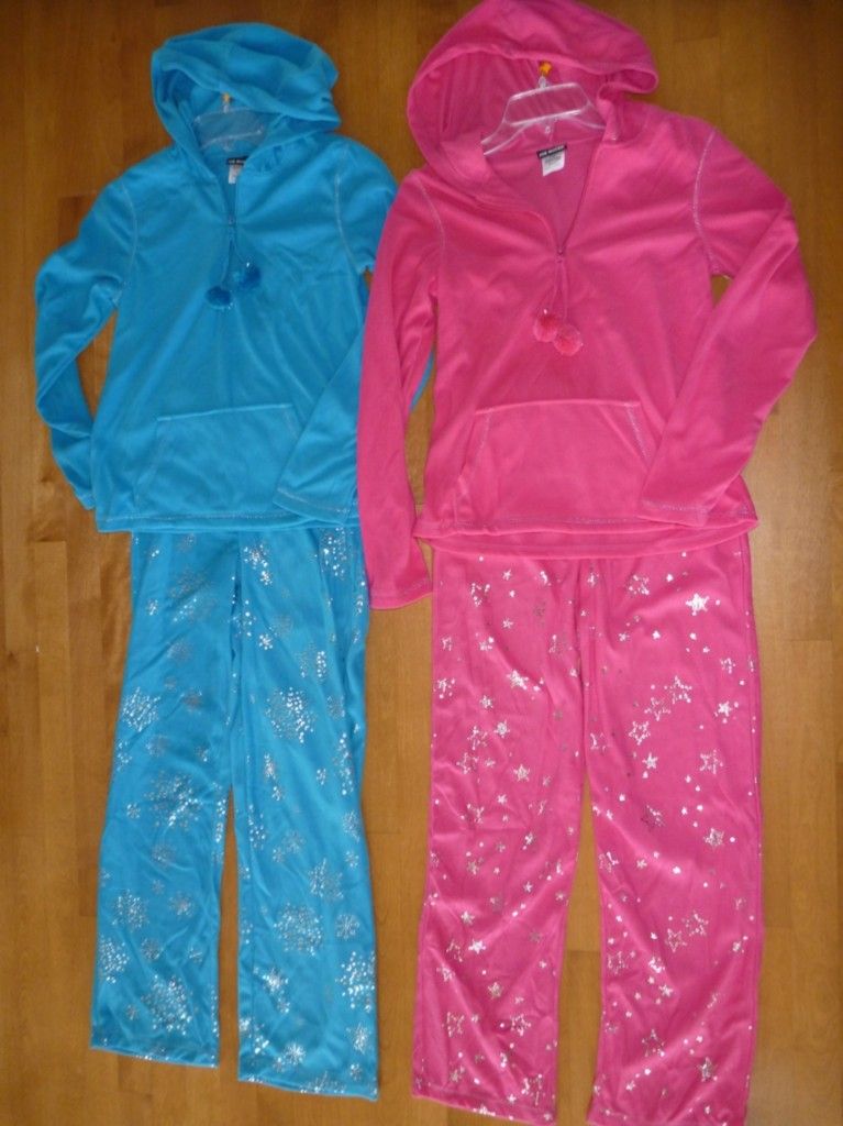 Joe Boxer Women 2 PC Fleece Pajamas PJs Set Size Small 2 4 Blue Pink 
