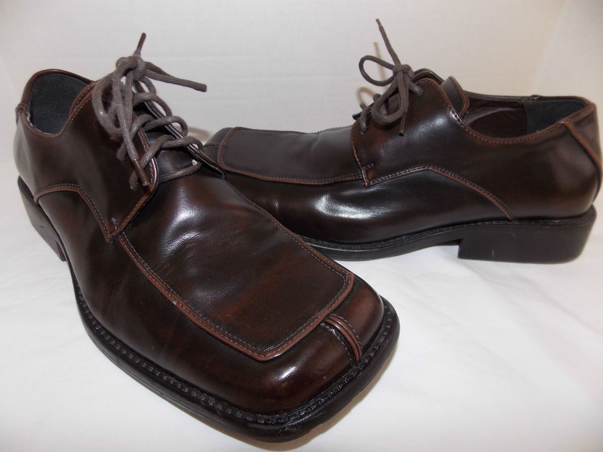 Mens Brown Borelli Lace Up Oxford Size 8 5M