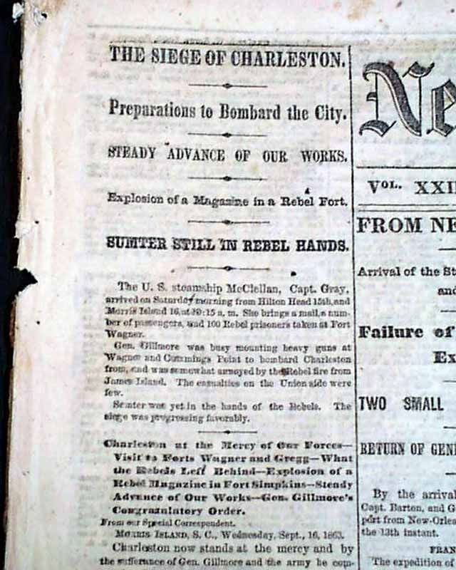   CHICKAMAUGA Chattanooga TN Braxton Bragg 1865 Civil War NYC Newspaper