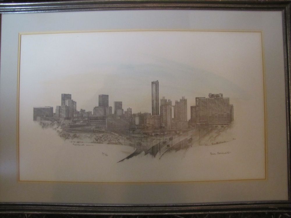 Bruce Braithwaite Ed RARE Early 1976 Signed Print Downtown Atlanta 