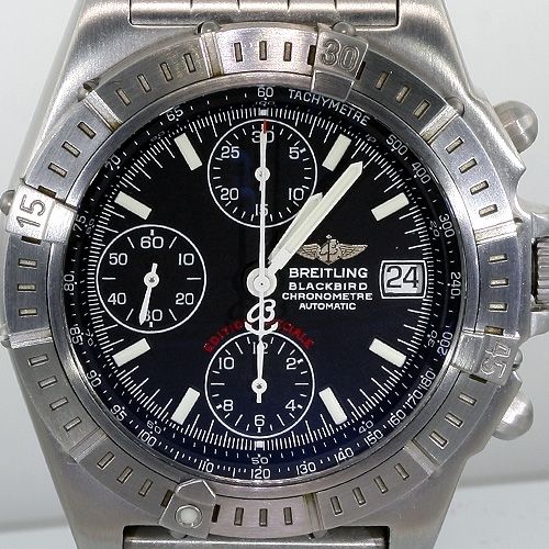 Striking Breitling Blackbird Chronograph A13353 A70172 Stainless Steel 