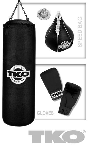 TKO 50 lb vinyl heavy bag set 502VNST BK 50 main