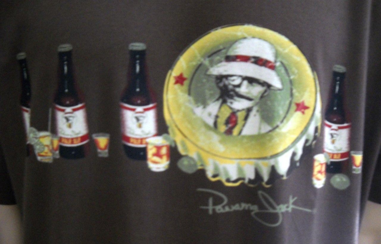 Panama Jack Brown Heavy Weight Cotton T Shirt Beer Shots Drinking 