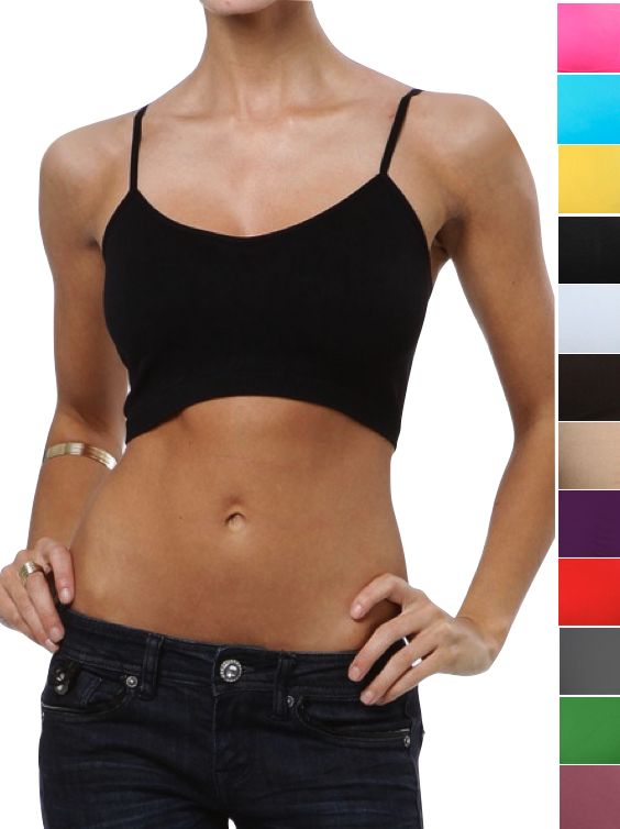 Select Your Sports Bra Cami Bralette Tank Top Spaghetti Strap Camisole 