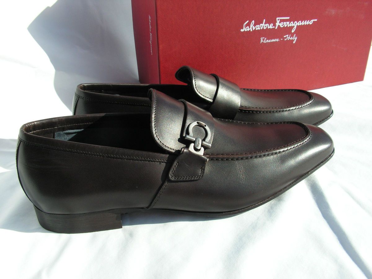 Authentic Salvatore Ferragamo BRAMANTE Loafer Brown size 9 5 2E