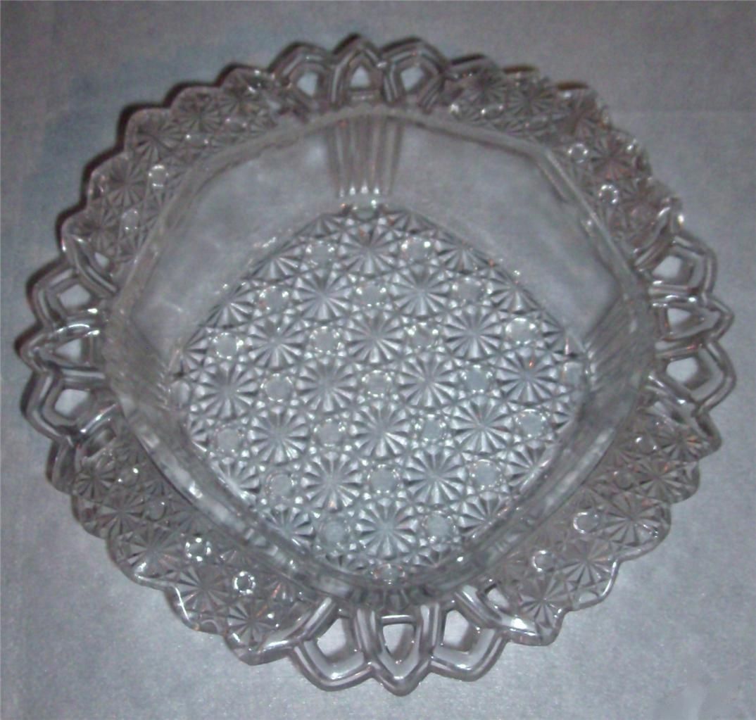 EAPG HOBBS BROCKUNIER DAISY & BUTTON PATTERN GLASS OPEN LACE EDGE 