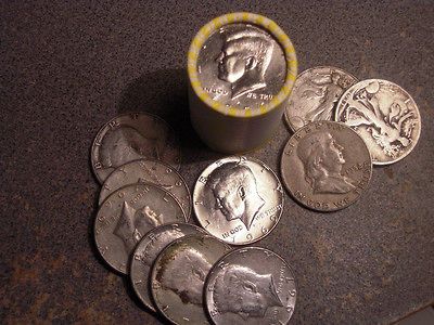 Unsearched Half Dollar Bank Roll ($10)  Old Silver Coins Possible