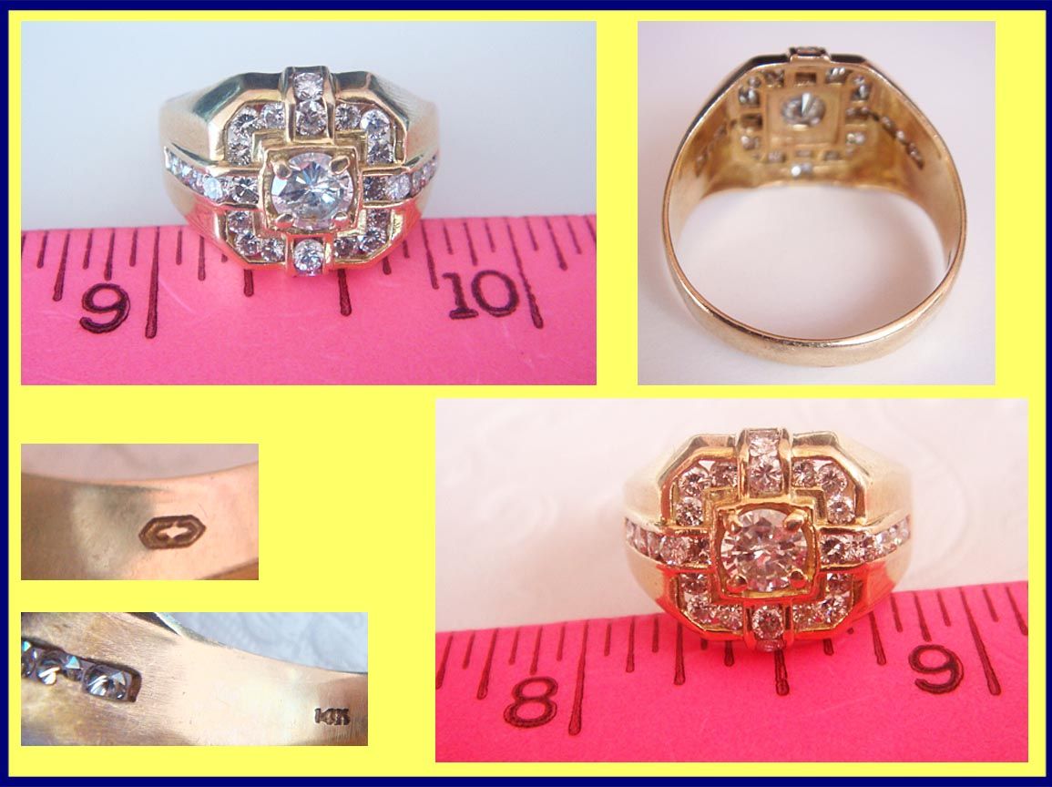 Antique / Vintage Gentlemans signet or pinky ring. 14k yellow gold 