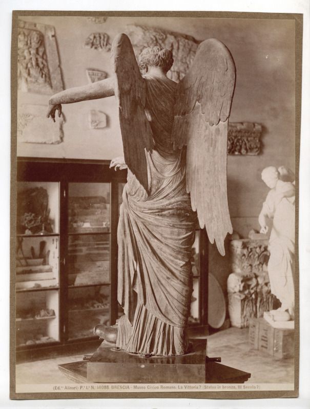 Albumen c1890 La Vittoria Statue Brescia Museo Alinari