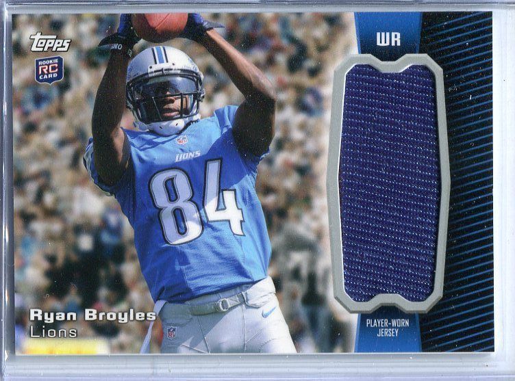 2012 Topps Football Ryan Broyles RC Player Worn Jersey RJR RB Lions 