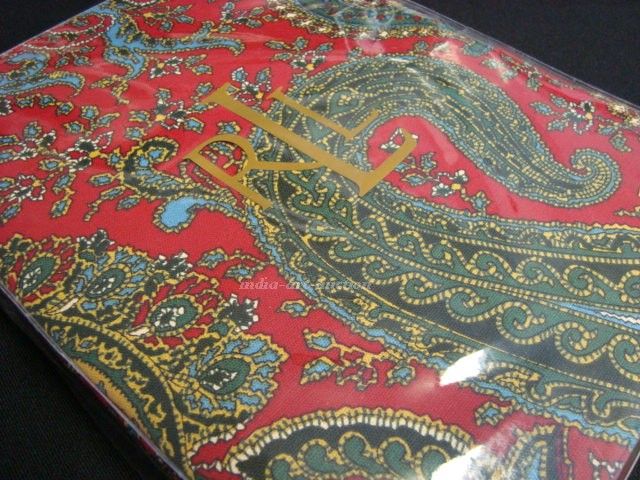 New Ralph Lauren Bridgette Table Cloth Linens Red Green Paisley 60 x 