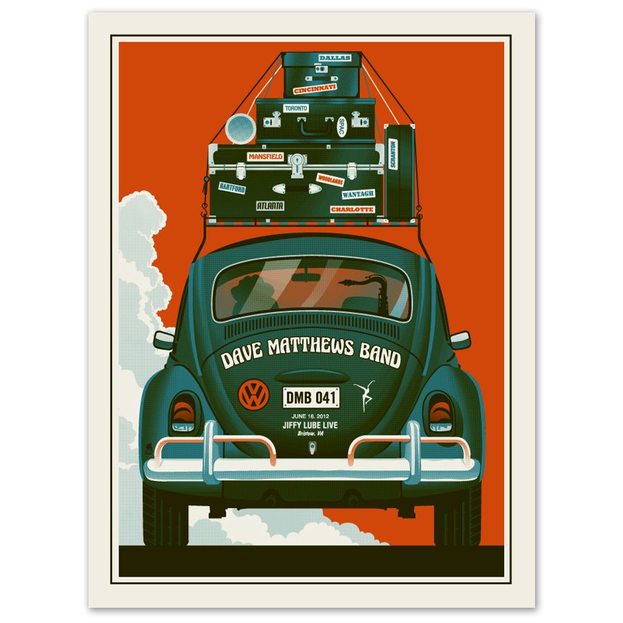 Dave Matthews Band Poster 2012 Bristow VA Beetle Bug 41 Leroi Numbered 