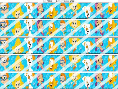   Cake Ribbon Strips Decoration Toppers Bubble Guppies R2S