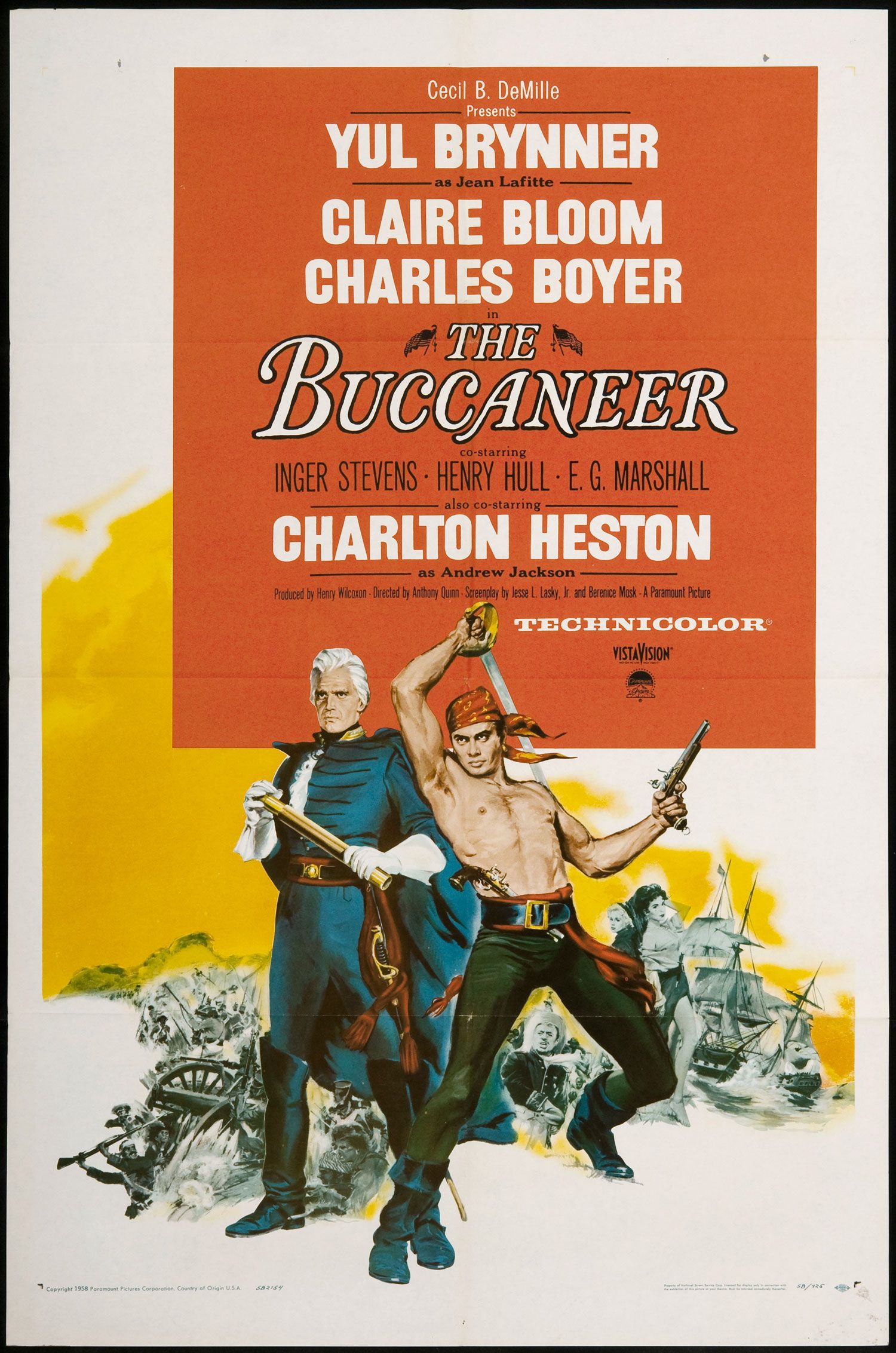 The Buccaneer 1958 Original U s One Sheet Movie Poster