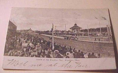 Old PC 1906 Scene at Brockton Fair Brockton Massachusetts Race Track 