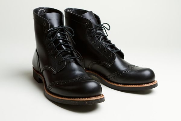 Red Wing Heritage 6 Iron Ranger Brogue Wingtip Boot Black Smooth 